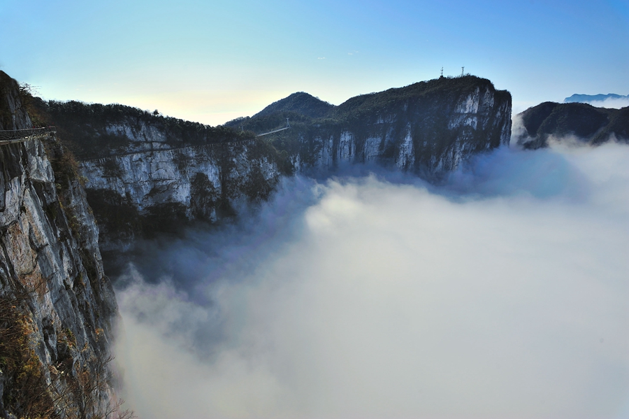 Clouds in Tianmen Mountain Zhangjiajie